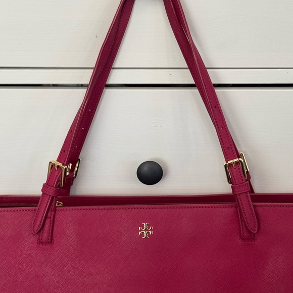 Tory Burch Robinson Raspberry Pink Saffiano Leather Tote - Picture 3 of 12